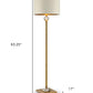 63" Gold Column Floor Lamp With Off White Metal Drum Shade