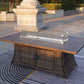 Brown Wicker Outdoor Patio Gas Fire Pit Table
