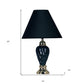 Gold and Navy Blue Table Lamp with Navy Blue Shade