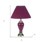 27" Silver Ceramic Bedside Table Lamp With Magenta Empire Shade