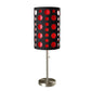 33" Steel Mod Table Lamp With Black And Red Drum Shade