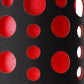 33" Steel Mod Table Lamp With Black And Red Drum Shade
