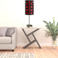 33" Steel Mod Table Lamp With Black And Red Drum Shade