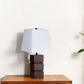 27" Brown Bedside Table Lamp With White Shade