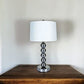 Silver Bauble Table Lamp with White Shade