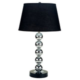 Silver Bauble Table Lamp with Black Shade