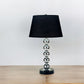Silver Bauble Table Lamp with Black Shade