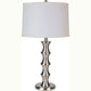 30" Black Solid Wood Bedside Table Lamp With White Shade