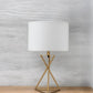 Contemporary Gold Geo Table Lamp with White Shade