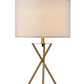 Contemporary Gold Geo Table Lamp with White Shade