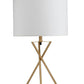 Contemporary Gold Geo Table Lamp with White Shade