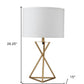 Contemporary Gold Geo Table Lamp with White Shade