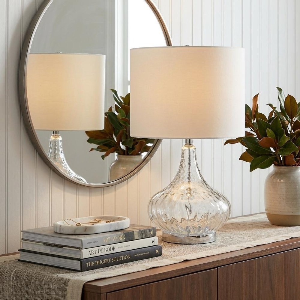 Clear Textured Glass Table Lamp