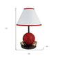 15" Orange Bedside Table Lamp With White Shade