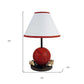 15" Orange Bedside Table Lamp With White Shade