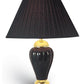 27" Black and Gold Ceramic Urn Table Lamp With Black Empire Shade