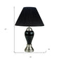 27" Black and Silver Ceramic Urn Table Lamp With Black Empire Shade