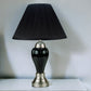27" Black and Silver Ceramic Urn Table Lamp With Black Empire Shade