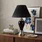 27" Black and Silver Ceramic Urn Table Lamp With Black Empire Shade