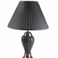 27" Gray and Silver Metal Urn Table Lamp With Gray Empire Shade
