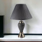 27" Gray and Silver Metal Urn Table Lamp With Gray Empire Shade
