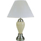 27" Gray and Silver Metal Urn Table Lamp With Gray Empire Shade