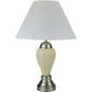 27" Gray and Silver Metal Urn Table Lamp With Gray Empire Shade