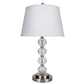 29" Silver Metal Table Lamp With White Classic Empire Shade