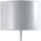 25" White Metal Table Lamp With White Classic Drum Shade