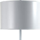 25" White Metal Table Lamp With White Classic Drum Shade