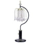 27" Black and Gold Metal Faux Crystal Chandelier Table Lamp