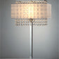 28" Silver Table Lamp With Faux Crystals and White Rectangle Shade