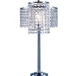 26" Silver Glam Two Tier Chandelier USB Table Lamp