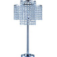 26" Silver Glam Two Tier Chandelier USB Table Lamp