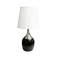 25" Black and Silver Gourd Table Lamp With White Tapered Drum Shade