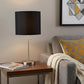 16" Silver Metal Candlestick Table Lamp With Black Classic Drum Shade
