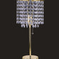 20" Gold Metal Bedside Table Lamp With Clear Drum Shade