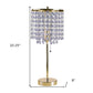 20" Gold Metal Bedside Table Lamp With Clear Drum Shade