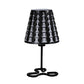 16" Black Bedside Table Lamp With Black And White Polka Dots Empire Shade