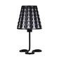 16" Black Bedside Table Lamp With Black And White Polka Dots Empire Shade