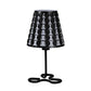16" Black Bedside Table Lamp With Black And White Polka Dots Empire Shade