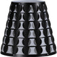 16" Black Bedside Table Lamp With Black And White Polka Dots Empire Shade