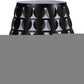 16" Black Bedside Table Lamp With Black And White Polka Dots Empire Shade