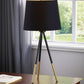 20" Gold Tripod Table Lamp With Black Empire Shade