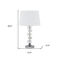 20" Silver Crystal Stacked Geo Cubes Table Lamp With White Classic Empire Shade