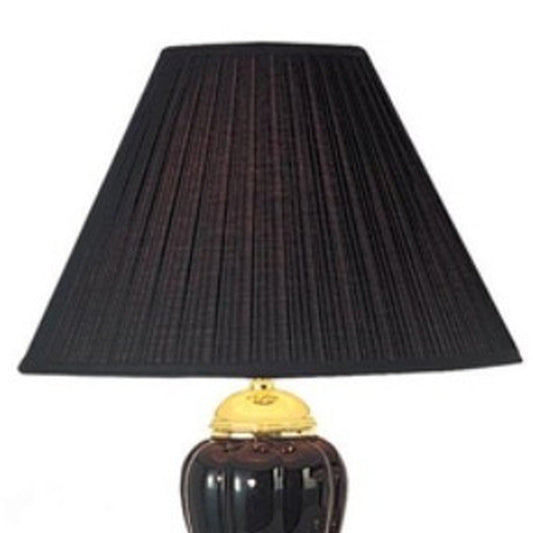 Set of Three 64" Black Urn Bedside Lamps With Empire Shades