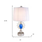 Dazzling Faux Turquoise Pendent Silver Table Lamp