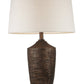 Fantastic Rustic Ribbed Bronze Table Lamp