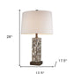 Silver Table Lamp with Abstract Mirror Design