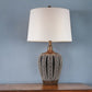 Primo Tall Brown Table Lamp with White Lamp Shade